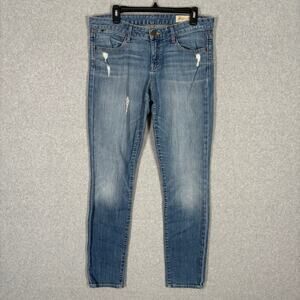 Gap Jeans Womens 10 30 Skinny Destructed Faded Whiskers‎ Holes Western 35x31
